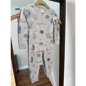 babycottons Woodland Animal Pima Cotton Pajama Set 24 Months Cream Long Sleeve